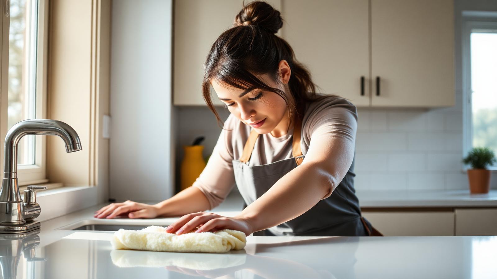 A cleaner at work on a UK job