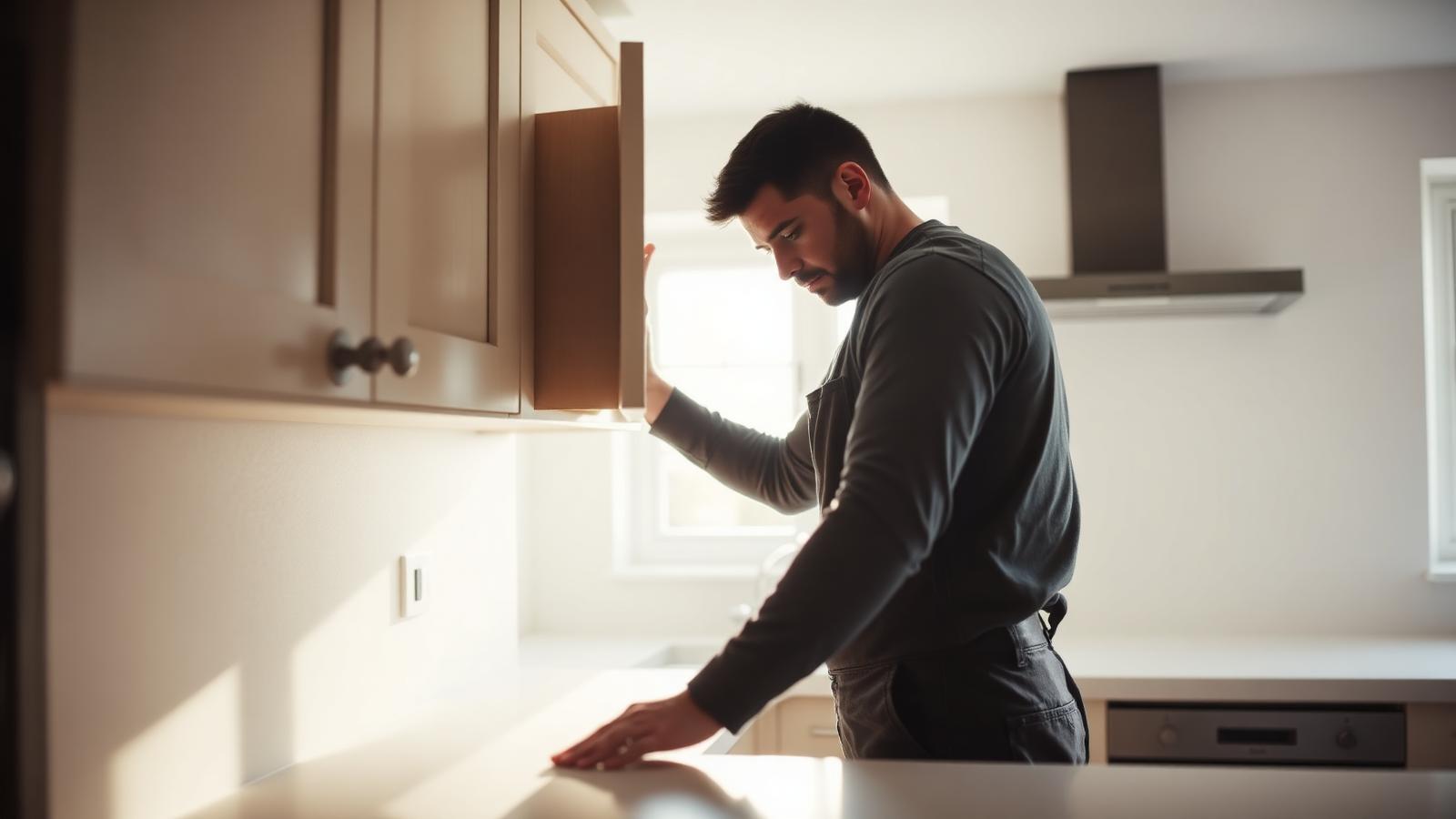 A kitchen specialist at work on a UK job