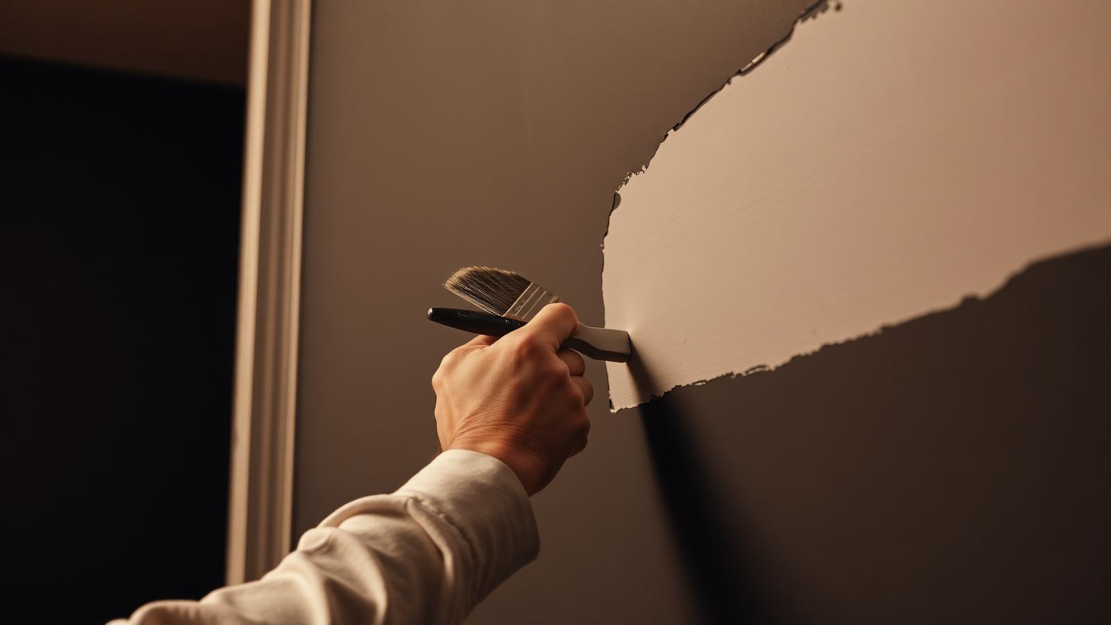 A painter and decorator at work on a UK job