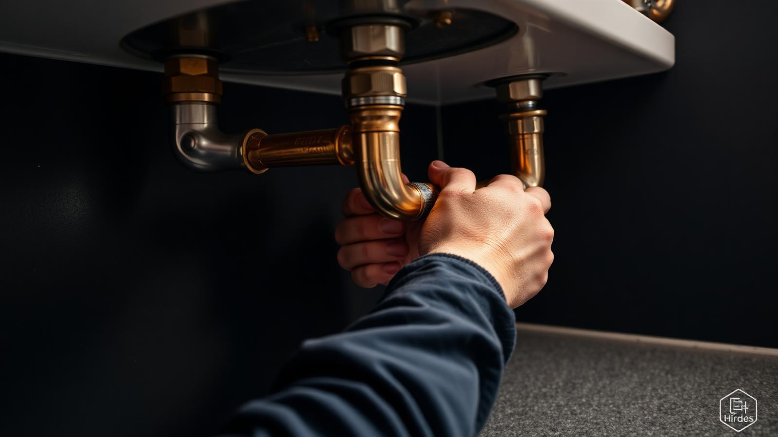 A plumber at work on a UK job
