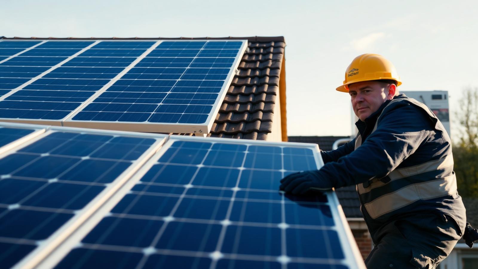A renewables specialist at work on a UK job